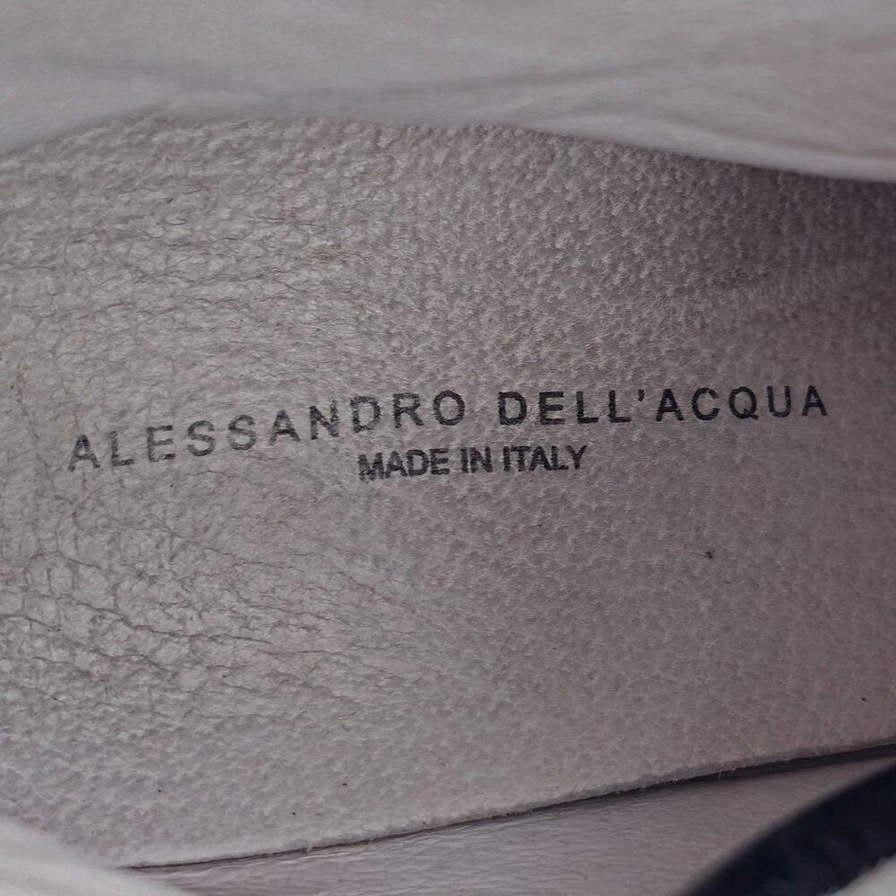Alessandro Dell'Acqua Black Silver Metallic Fashion High-top Sneakers Mens 10.5 - Picture 7 of 14